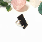 Vintage Sterling Silver Ring with Black Onyx Stone, Minimalist Jewelry, Vintage Jewelry