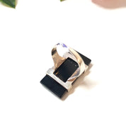 Vintage Sterling Silver Ring with Black Onyx Stone, Minimalist Jewelry, Vintage Jewelry