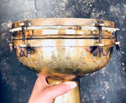 Vintage Drum, Brass Drum, Etched Brass, Antique Drum, Vintage Home Decor, Unique Decor, Music, Instrument, India, Retro Decor, Gold, Drum