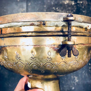 Vintage Drum, Brass Drum, Etched Brass, Antique Drum, Vintage Home Decor, Unique Decor, Music, Instrument, India, Retro Decor, Gold, Drum