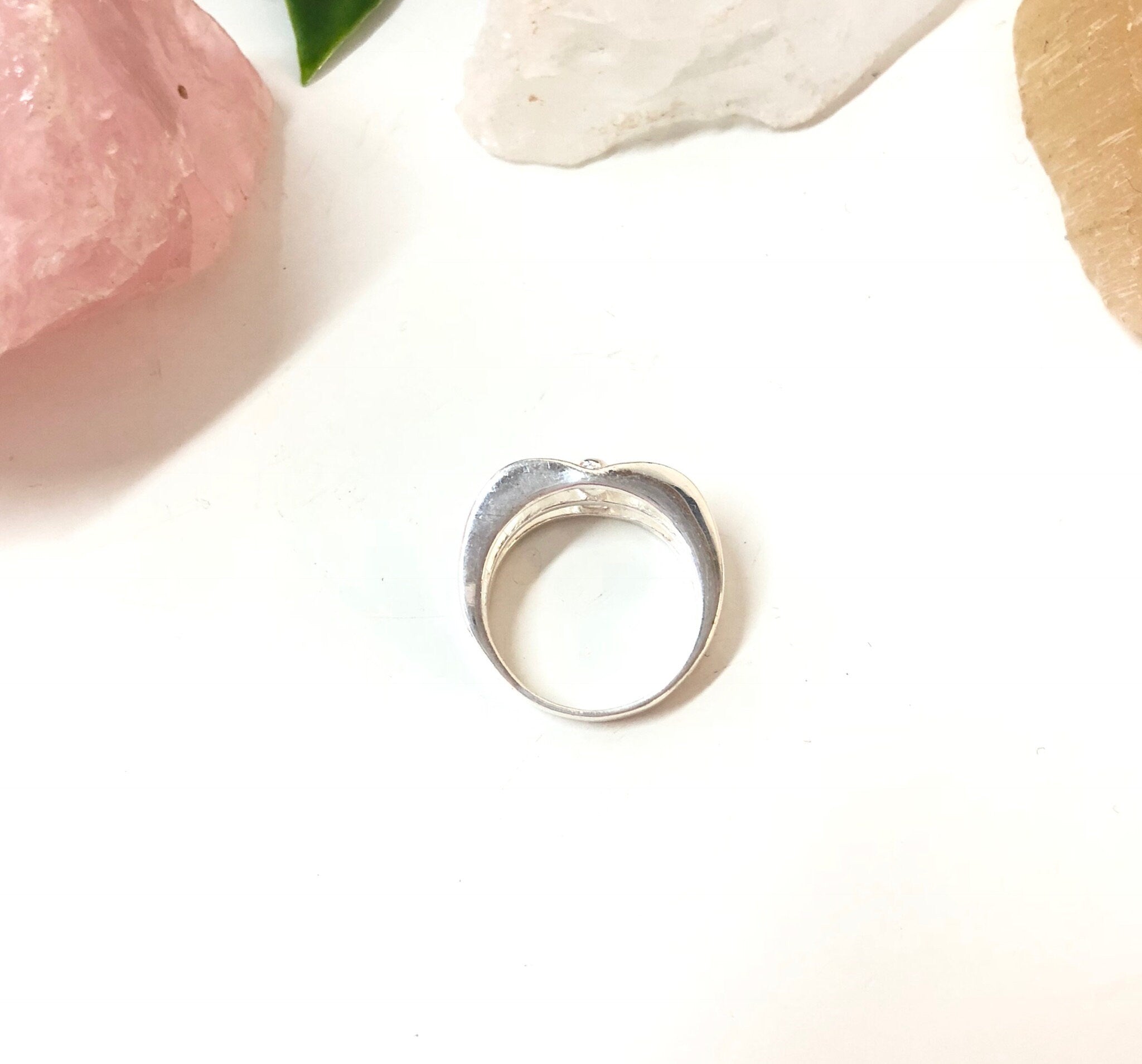 Vintage Silver Ring with Abstract Design