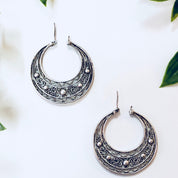 Vintage Earrings, Hoop Earrings, Pierced Ears, Costume Jewelry, Filagree, Silver Toned Jewelry, Statement Jewelry, Funky Earrings, Hoops