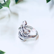Snake Ring, Coiled Snake, Silver Toned Ring, Costume Jewelry, Statement Jewelry, Boho Style, Bohemian Jewelry, Hippie Jewelry, Wrapped Snake