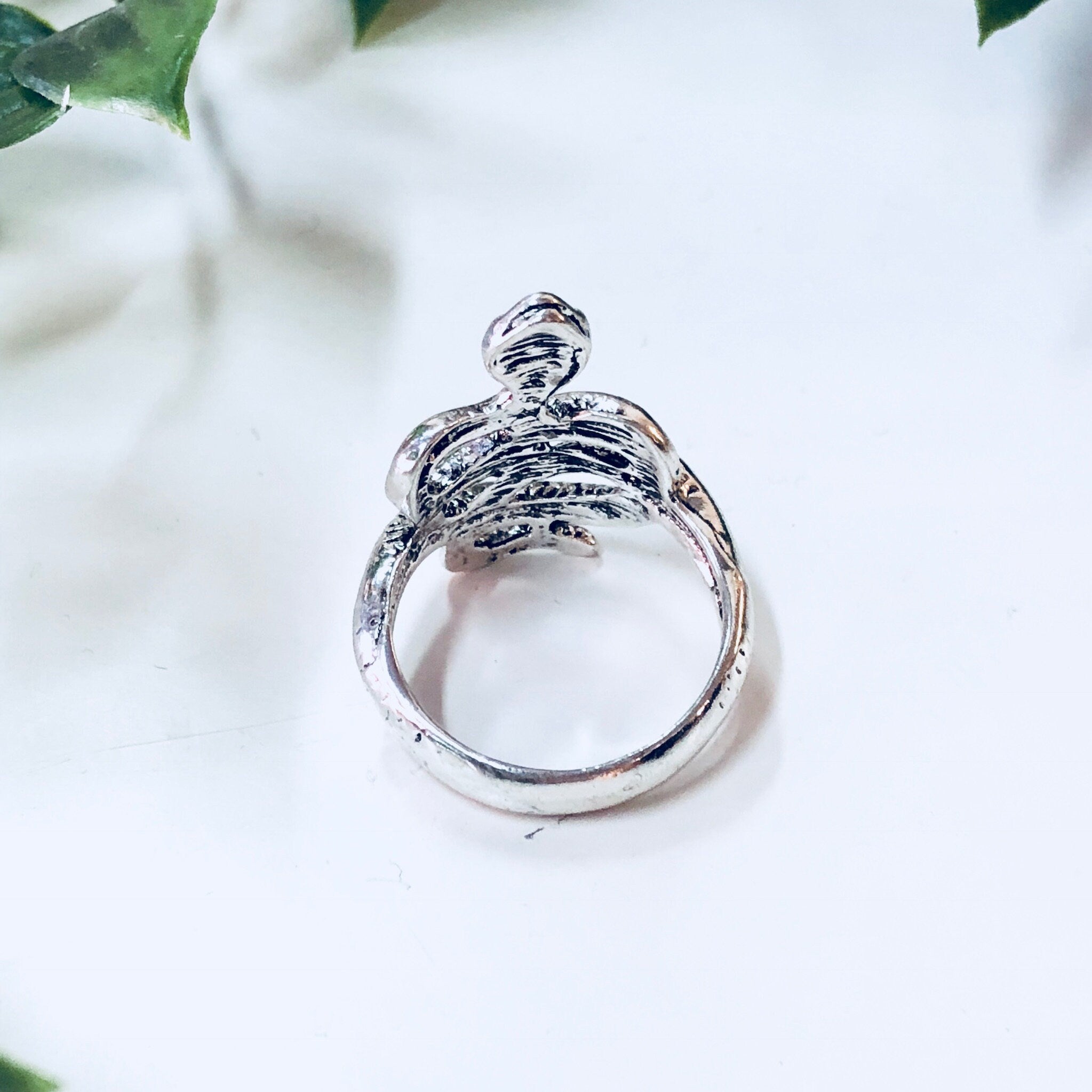 Snake Ring, Coiled Snake, Silver Toned Ring, Costume Jewelry, Statement Jewelry, Boho Style, Bohemian Jewelry, Hippie Jewelry, Wrapped Snake