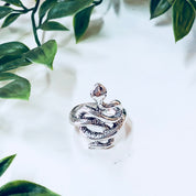 Snake Ring, Coiled Snake, Silver Toned Ring, Costume Jewelry, Statement Jewelry, Boho Style, Bohemian Jewelry, Hippie Jewelry, Wrapped Snake