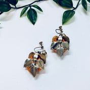 Vintage Earrings, Rose Earrings, Screw Back Earrings, Gold Toned Jewelry, Floral Earrings, Flowers, Pretty, Anniversary Gift, Orange, Gold