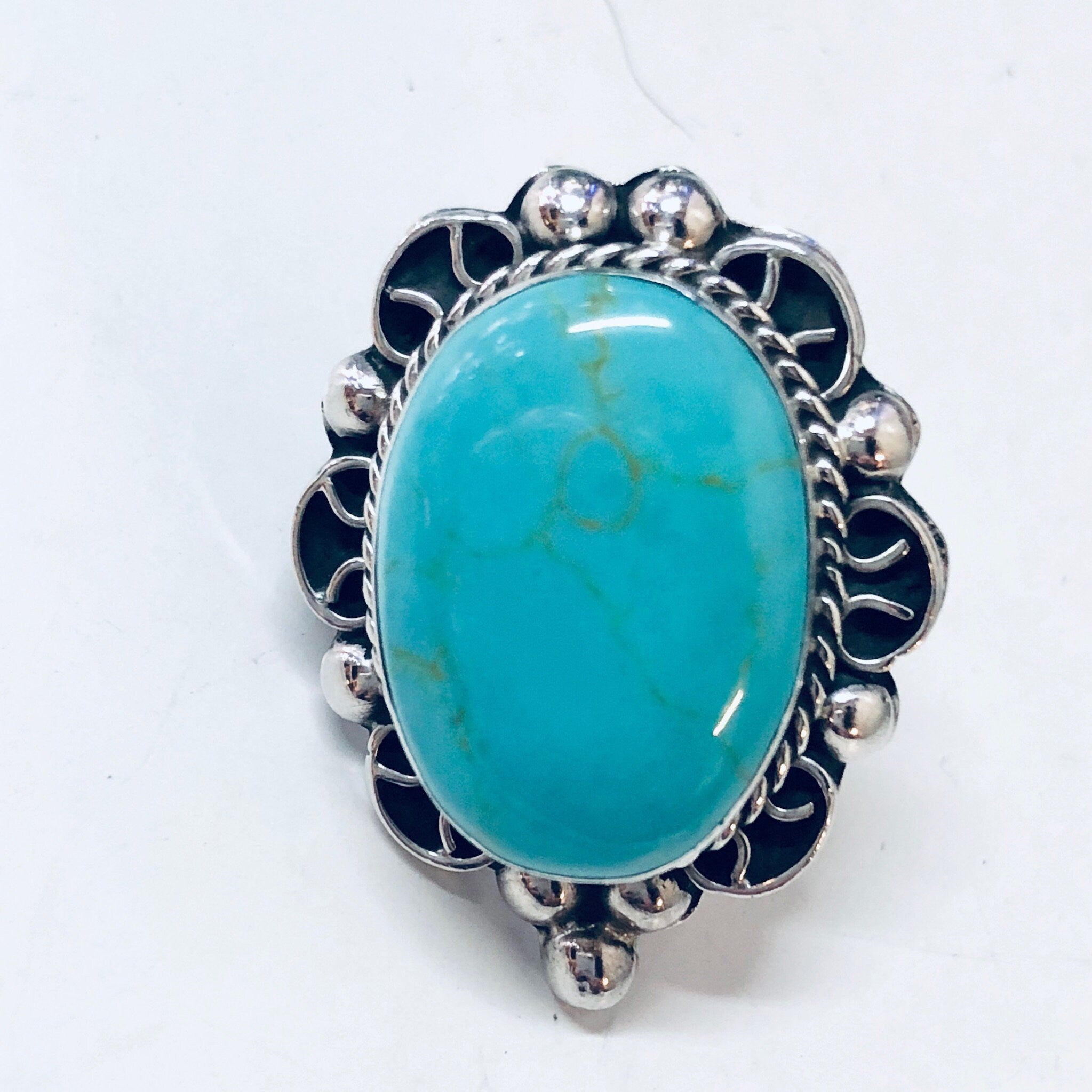 Vintage Silver Turquoise Earrings, Southwestern Jewelry, Post Earrings, Pierced Ears