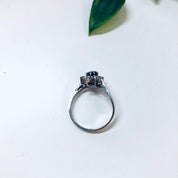 Vintage Ring with Black Stone and Faux Diamonds, Promise Ring, Engagement Ring