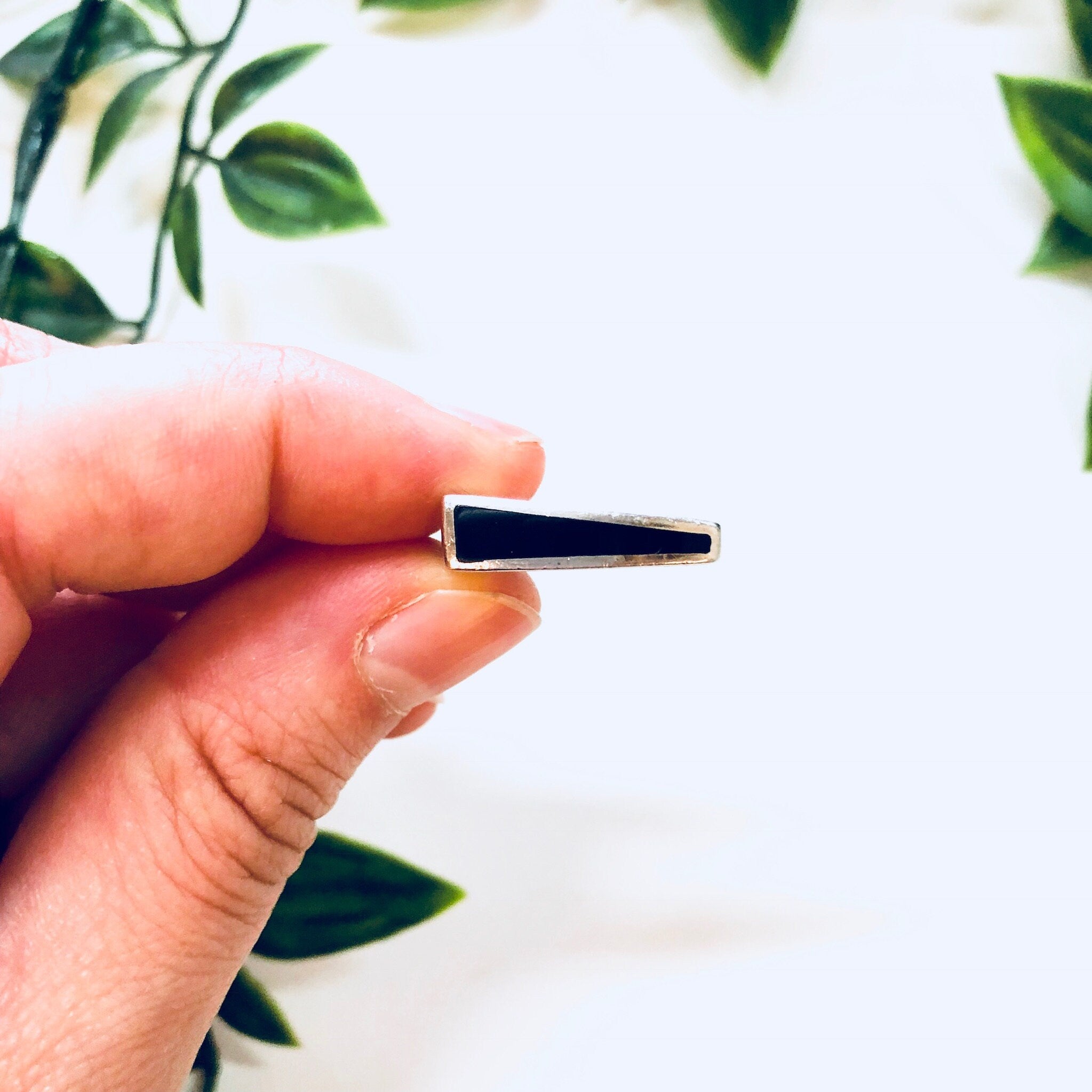 Vintage Silver Ring, Black Onyx Ring, Black and Silver, Sterling Silver, Vintage Jewelry, Anniversary Gift, Simple Ring, Abstract Jewelry