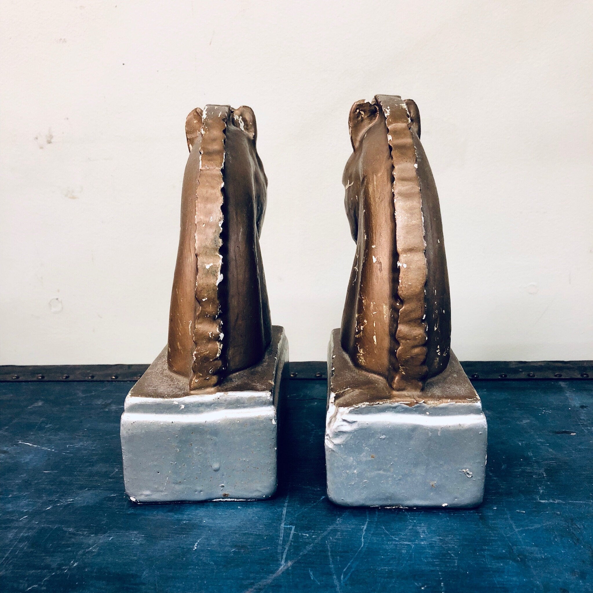 Vintage Bookends, Horse Bookends, Vintage Home Decor, Equestrian Decoration