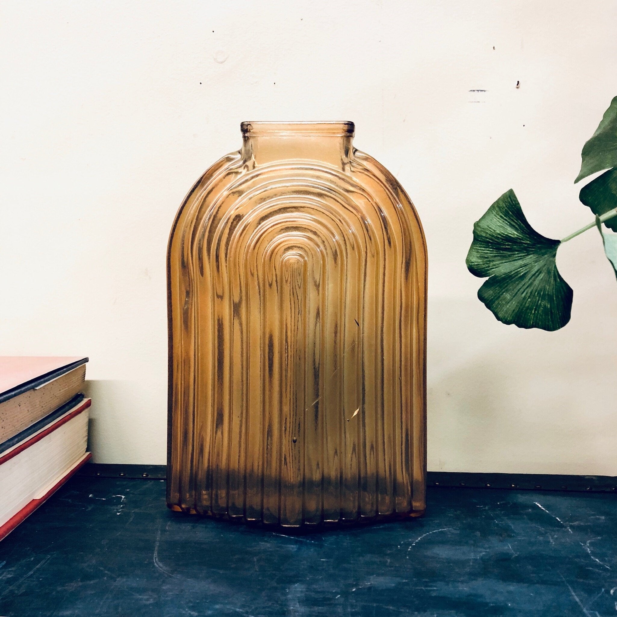 Vintage Vase, Art Deco Vase, Vintage Home Decor, Brown Vase, Centerpiece, Unique Vase