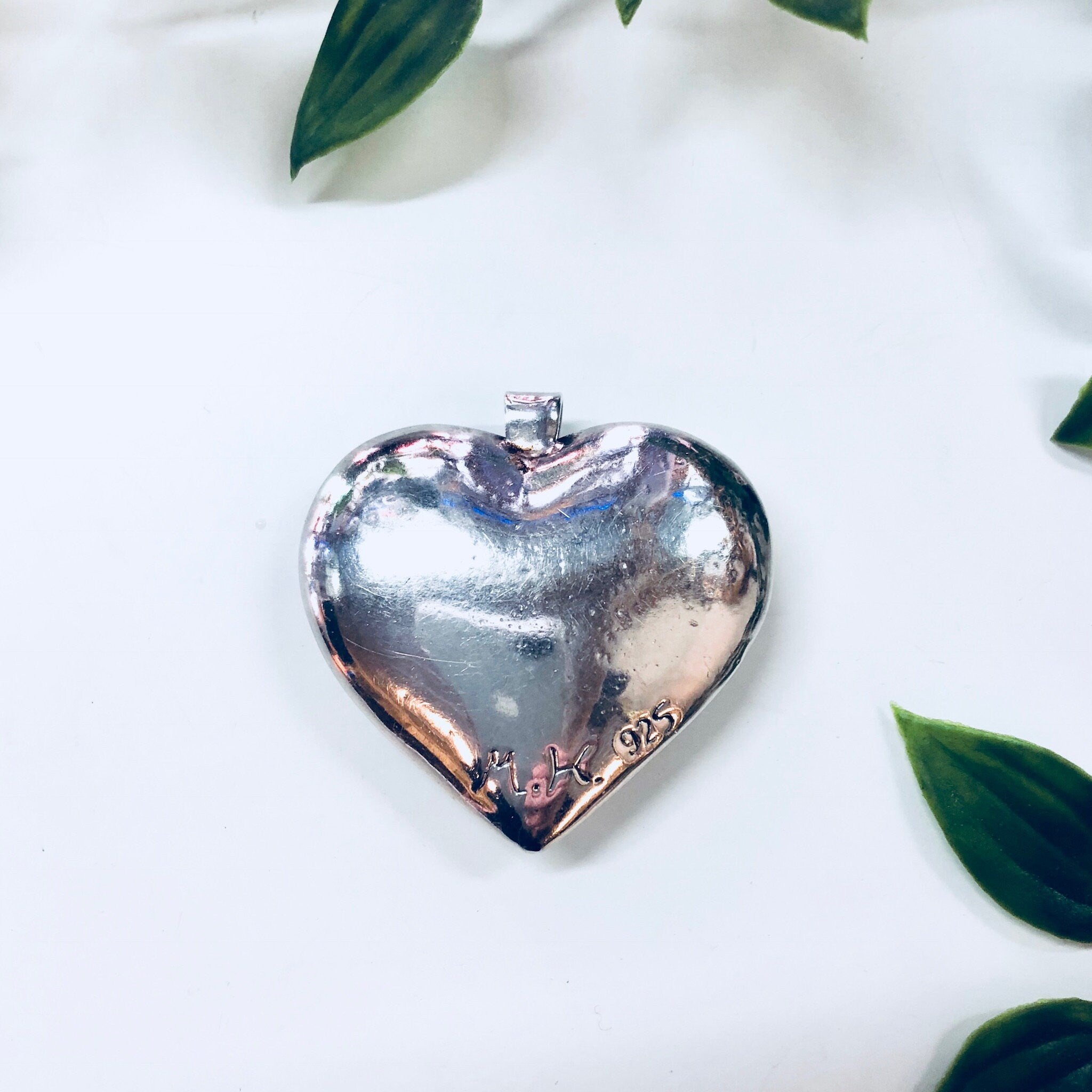 Vintage Pendant, Sterling Silver, Vintage Jewelry, Heart Pendant, Heart Shape, Puffy Pendant, Vintage Necklace, Large Pendant, 925, Heart