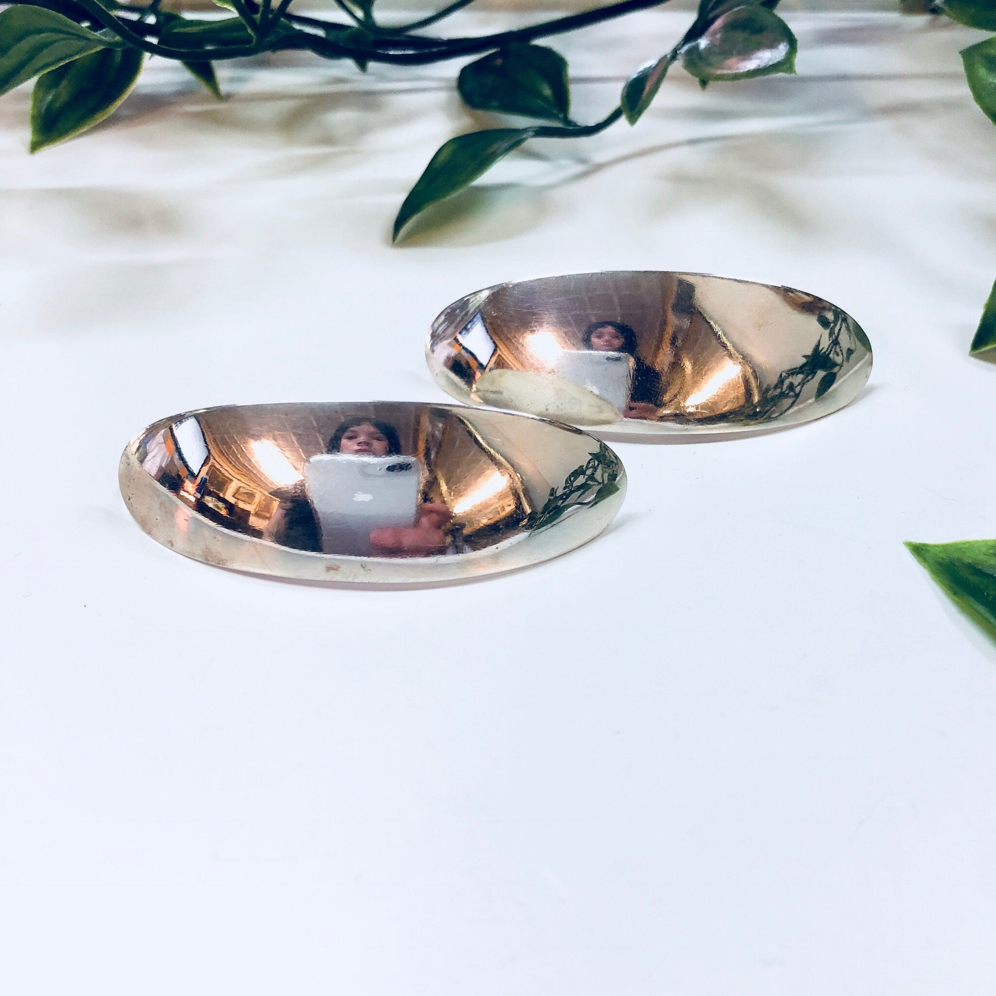 Vintage Silver Earrings, Sterling Silver, 925, Vintage Jewelry, Statement Jewelry, Minimal Design, Unique Earrings, Anniversary Gift, Big