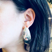 Vintage Silver Earrings, Sterling Silver, 925, Vintage Jewelry, Statement Jewelry, Minimal Design, Unique Earrings, Anniversary Gift, Big