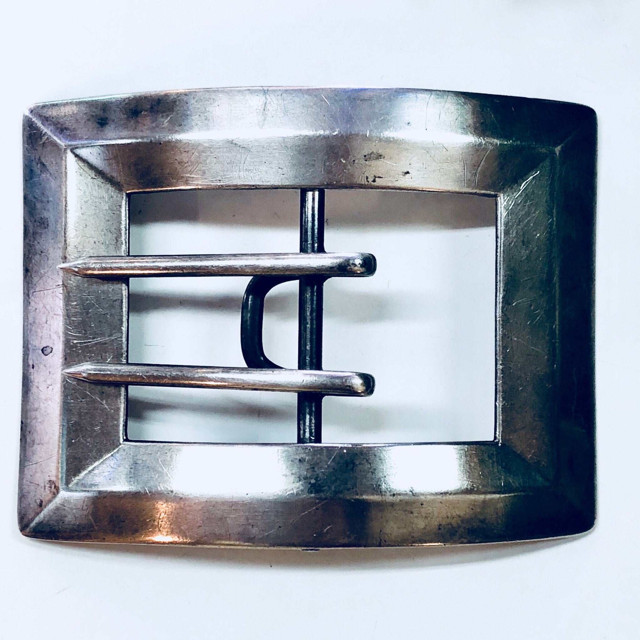 Vintage Belt Buckle, Sterling Silver, Silver Belt Buckle, Minimalist Design, Vintage Accessories