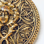 Vintage Locket, Gold Toned Jewelry, Pendant, Lady Face Pendant, Necklace, Vintage Jewelry