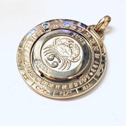 Vintage Pendant, Gold Cancer Pendant, Zodiac Jewelry, Vintage Jewelry, Crab Pendant, Moon Child, Cancer, Gold Toned Pendant