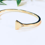 Rebecca Minkoff Bracelet, Cuff Bracelet, Rebecca Minkoff Jewlery, Designer Jewelry, Gold Toned Jewelry, Triangle Shape