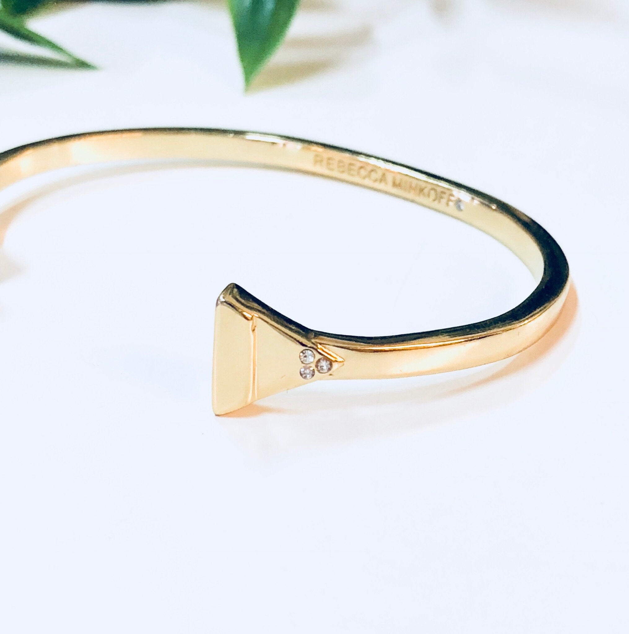 Rebecca Minkoff Bracelet, Cuff Bracelet, Rebecca Minkoff Jewlery, Designer Jewelry, Gold Toned Jewelry, Triangle Shape