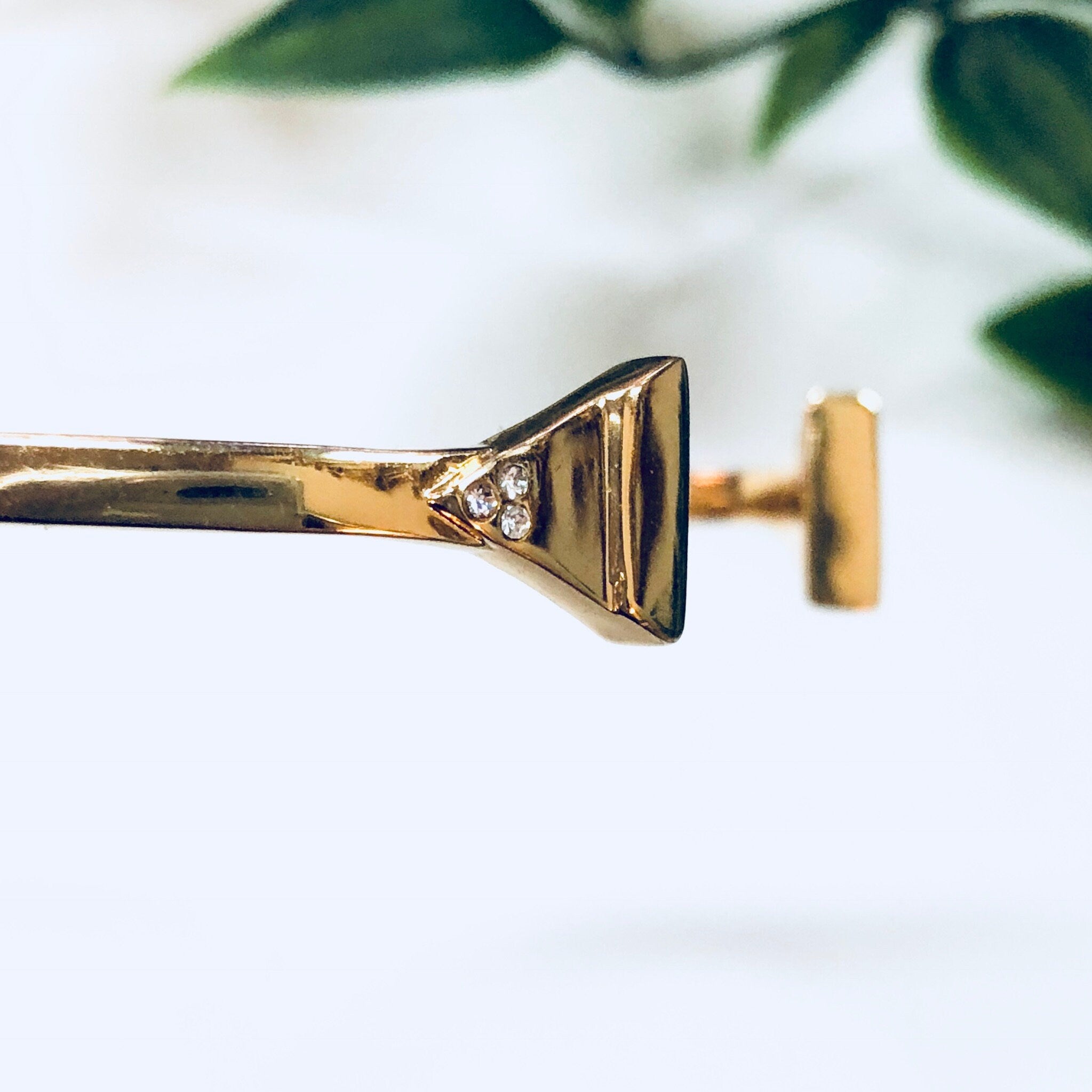 Rebecca Minkoff Bracelet, Cuff Bracelet, Rebecca Minkoff Jewlery, Designer Jewelry, Gold Toned Jewelry, Triangle Shape
