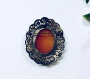 Vintage Beaded Cameo Brooch and Pendant