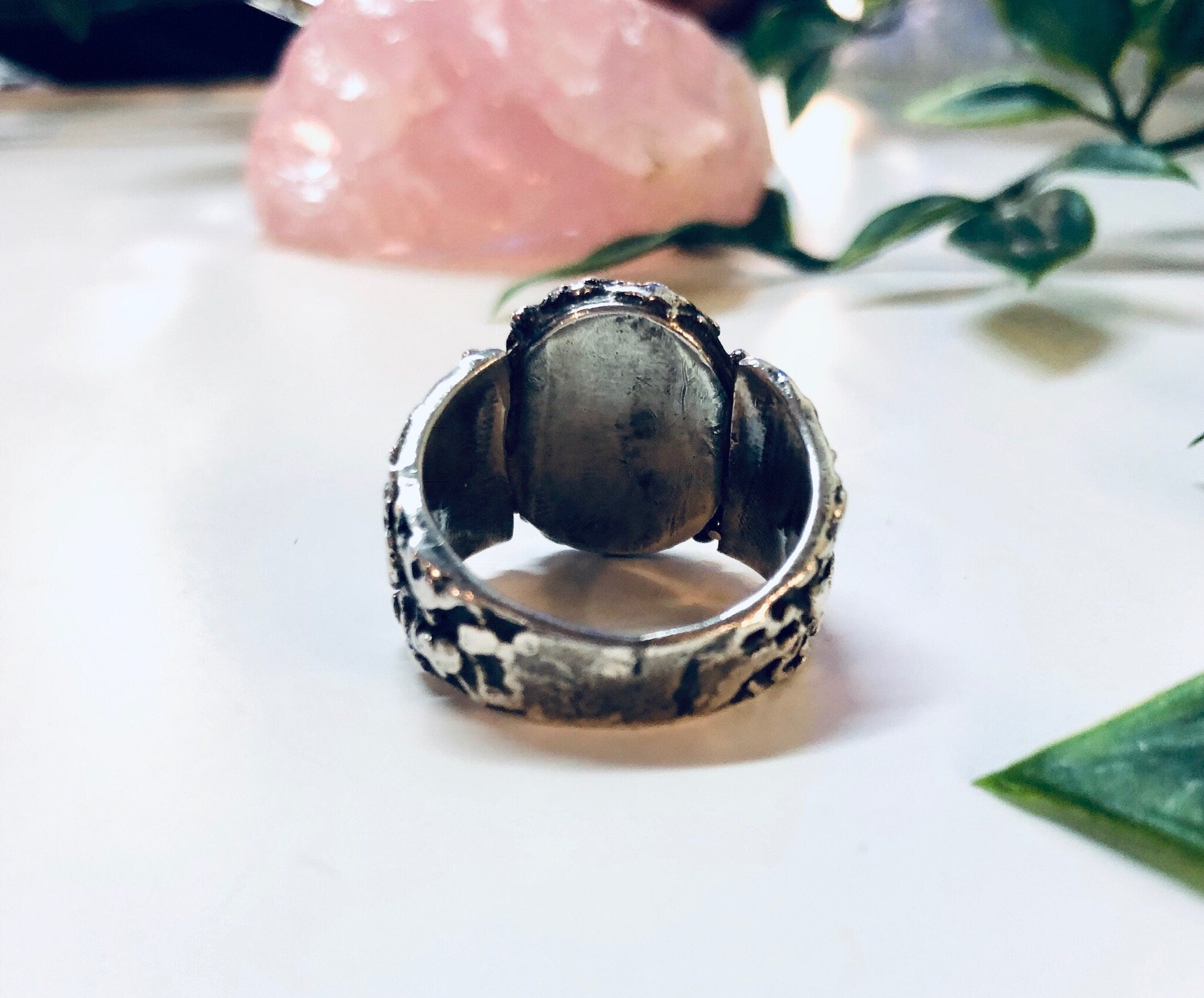 Vintage Silver Ring, Turquoise Ring, Sterling Silver, Vintage Jewelry, Blue, Green, Silver, Textured Silver, Statement Jewelry, Large Ring