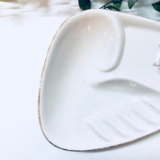 Vintage Ashtray,RX Ashtray, Catch All Dish, Ring Dish, Change Dish, Ashtray, White Ashtray, Gold Accent, MCM Ashtray, Midcentury Modern,