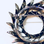 Vintage Brooch, Silver Brooch, Vintage Jewelry, Sterling Silver, Wreath Brooch, Circular Brooch, Textured Silver, Vintage Pin, Silver Toned