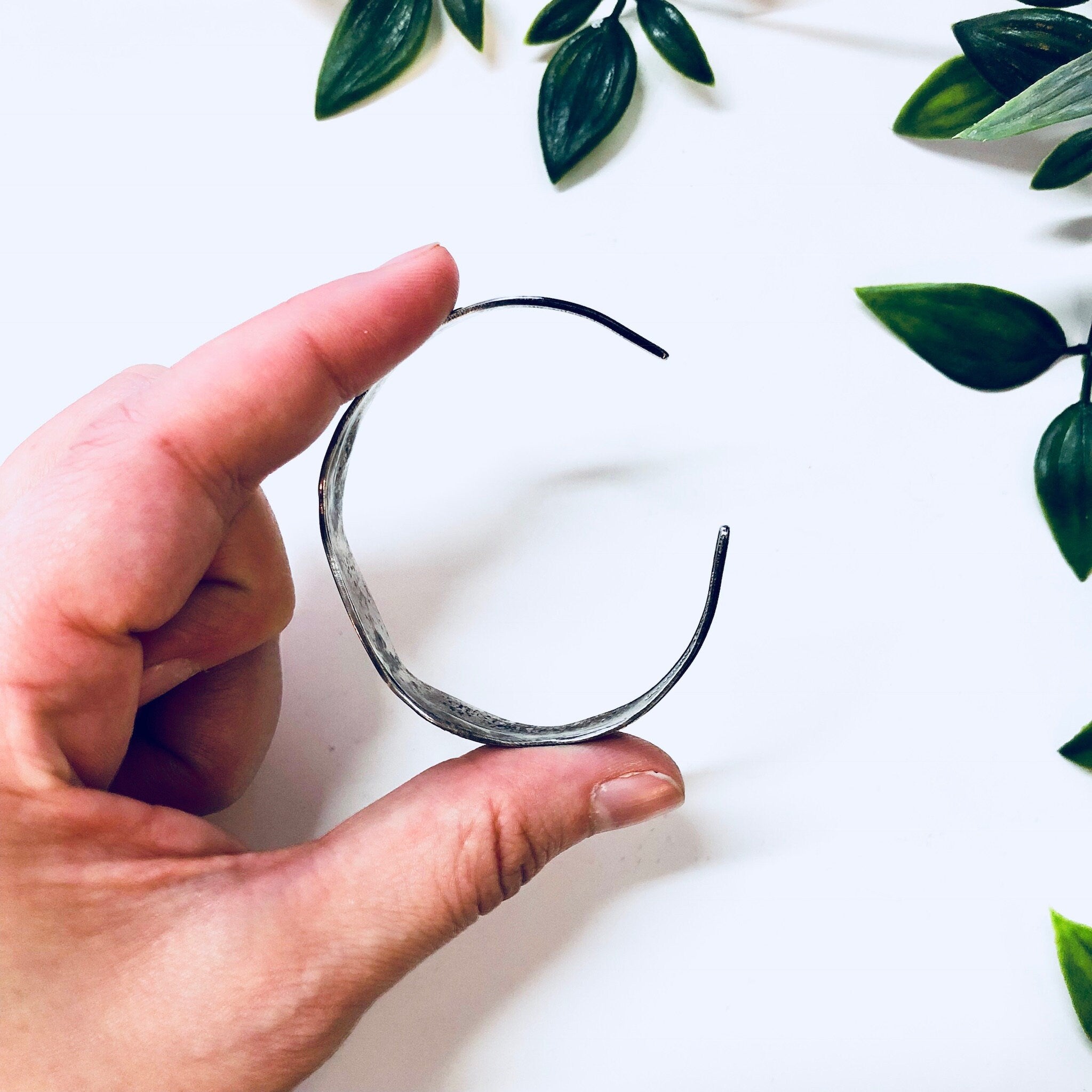 Vintage Bracelet, Cuff Bracelet, Spoon Bracelet, Unique Jewelry, Cutlery, Silver Toned, Vintage Jewelry, Spoon Jewelry, Rose Bracelet,