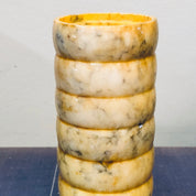 Alabaster Container, Yellow Alabaster, Italian Marble, Marble Container, Made in Italy, Yellow, Grey, White, Lidded Container, Column,
