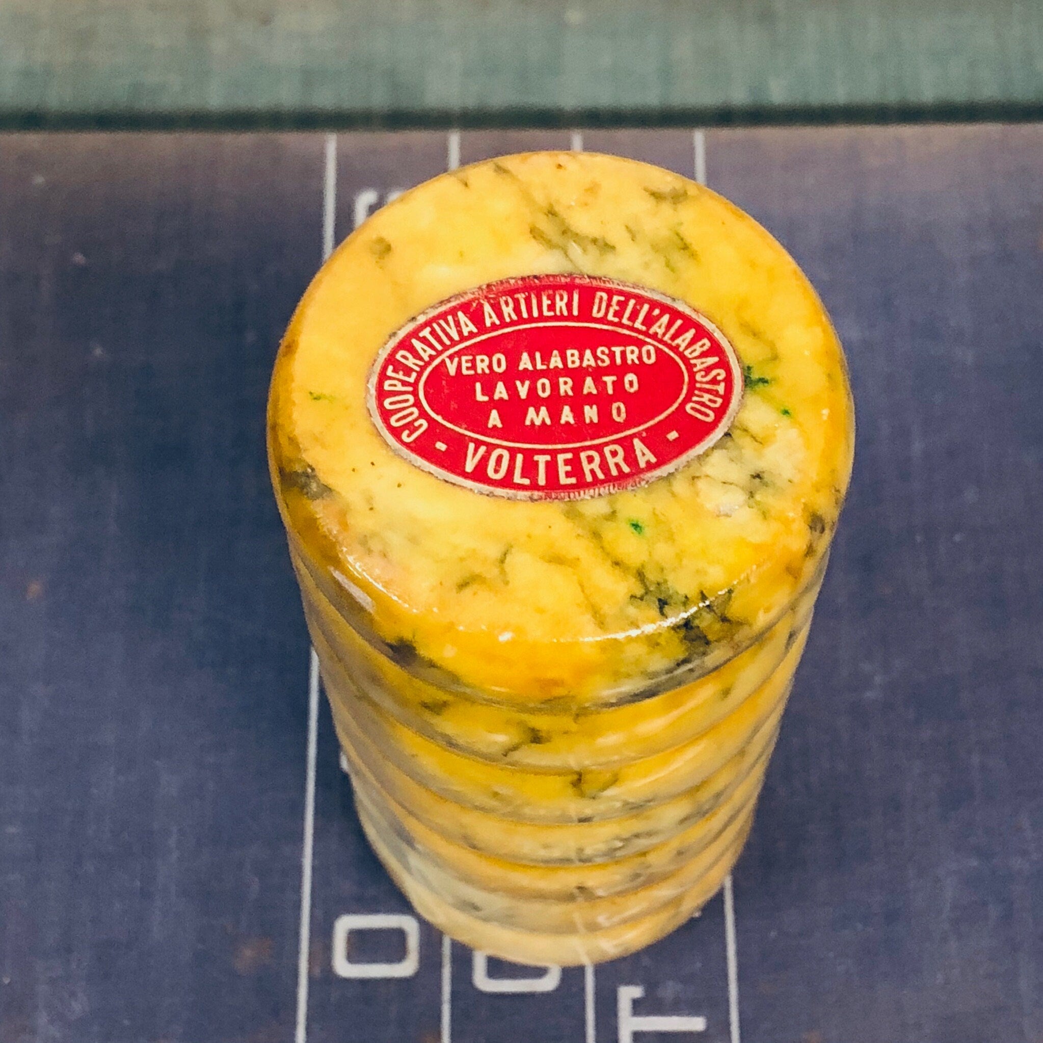 Alabaster Container, Yellow Alabaster, Italian Marble, Marble Container, Made in Italy, Yellow, Grey, White, Lidded Container, Column,