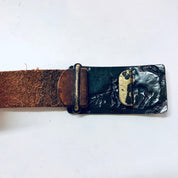 Vintage Belt, Leather Belt, Cowboy Belt, Brown Leather, Belt Buckle, Southwestern Belt, Small Belt, Skinny Belt, Hook Buckle, Vintage Style