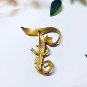 Vintage Brooch, BSK Brooch, Gold Toned Brooch, Monogram, F, Frank, Fran, First Name, Last Name, F Name, Vintage Jewelry, Vintage Pin, Gold