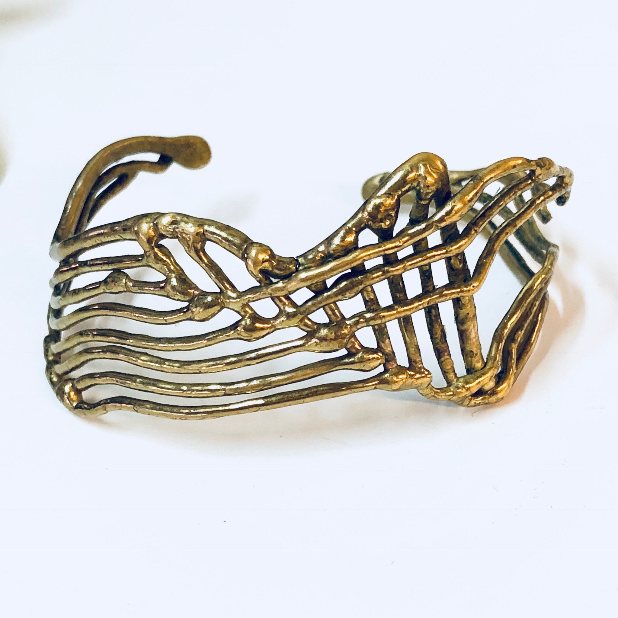 Vintage Bracelet, Cuff Bracelet, Brutalist Style, Brass Cuff, Brass Jewelry, Unique Jewelry, Vintage Jewelry, Small Bracelet, Statement Cuff