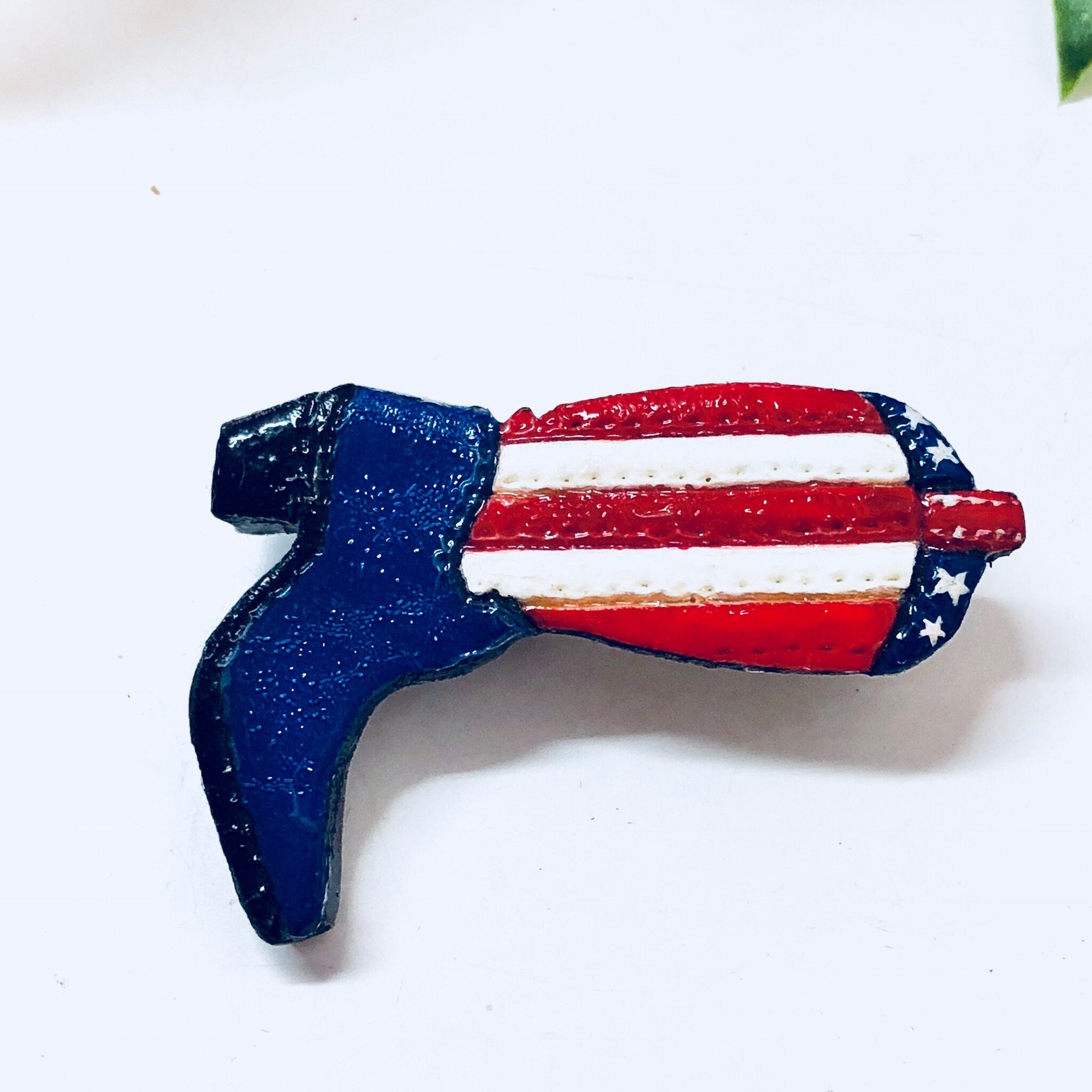Vintage Pin, Cowboy Boot, Boot Pin, Shoe Pin, Brooch, Vintage Jewelry, American Flag, Patriotic Pin, Cowboy Boots, Red, White, Blue, Stars