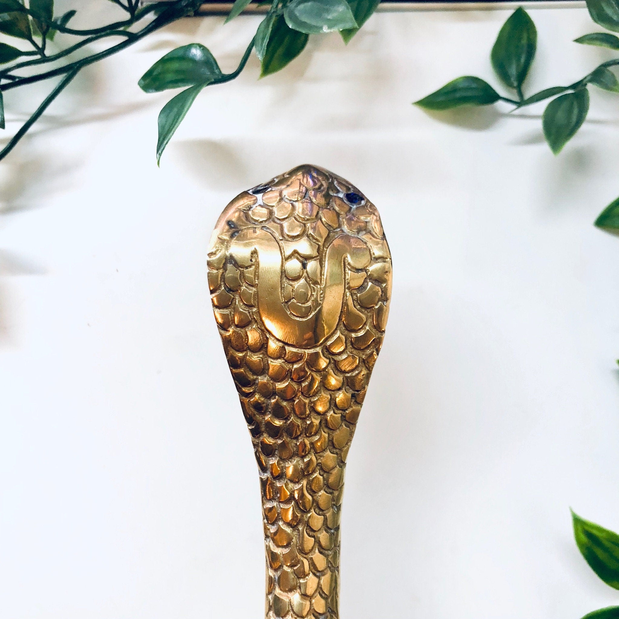Vintage Brass Cobra Statue, Coiled Snake Figurine, Brass Decor, Vintage Home Decor, Brass Mantlepiece, Reptile, Animal Statue