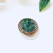 Vintage Brooch, Gold Brooch, Vintage Jewelry, Gold Filled Brooch, Vintage Pin, Green Stone, Green and White, 12K Gold, Green Jewelry, Gold