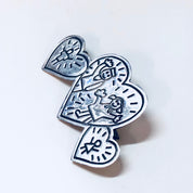 Vintage Silver Heart Brooch, Save The Children Heart Brooch, EFS Mexico Pin