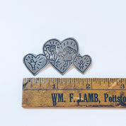 Vintage Silver Heart Brooch, Save The Children Heart Brooch, EFS Mexico Pin