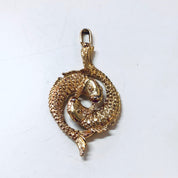 Vintage Gold Fish Pendant, Costume Jewelry, Fish Jewelry, Vintage Jewelry, Pendant Necklace, Two Fish, Gold Toned Jewelry, Aquatic Jewelry