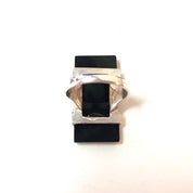 Vintage Sterling Silver Ring with Black Onyx Stone, Minimalist Jewelry, Vintage Jewelry