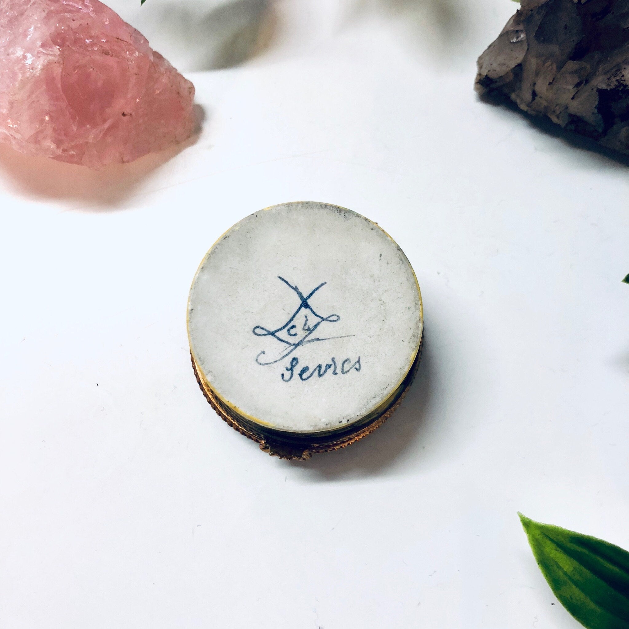 Small Floral Pill Box, Hinged Container, Vintage Pill Box, Floral Box, Pink, Yellow, Green, Black, Ring Box, Ceramic Pill Box, Handmade Gift