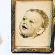 Small Antique Frame, Vintage Picture Frame, Gold Toned Picture Frame, Keepsake Frame, Ornate Frame, Small Photo, Baby Picture Standing Frame
