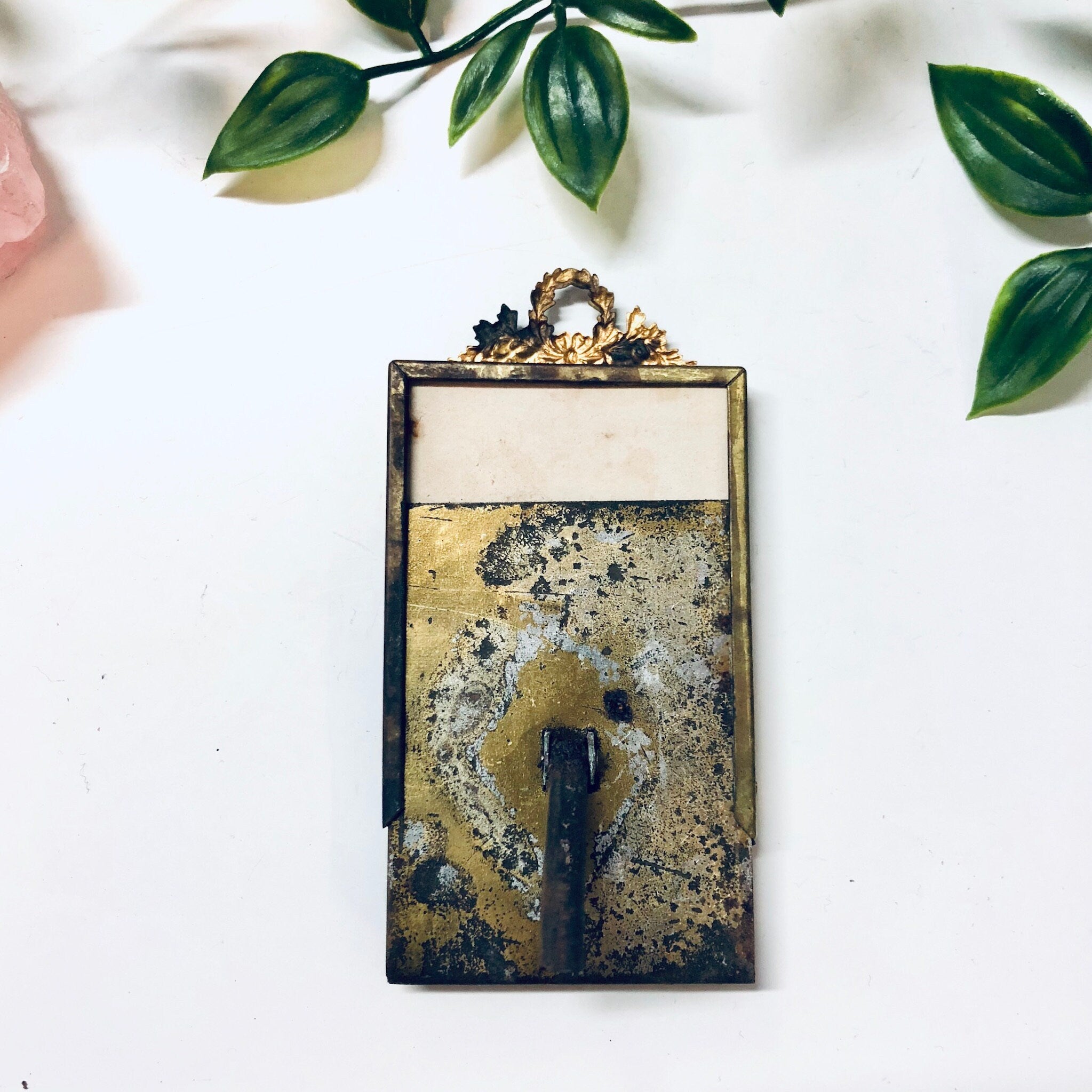 Small Antique Frame, Vintage Picture Frame, Gold Toned Picture Frame, Keepsake Frame, Ornate Frame, Small Photo, Baby Picture Standing Frame