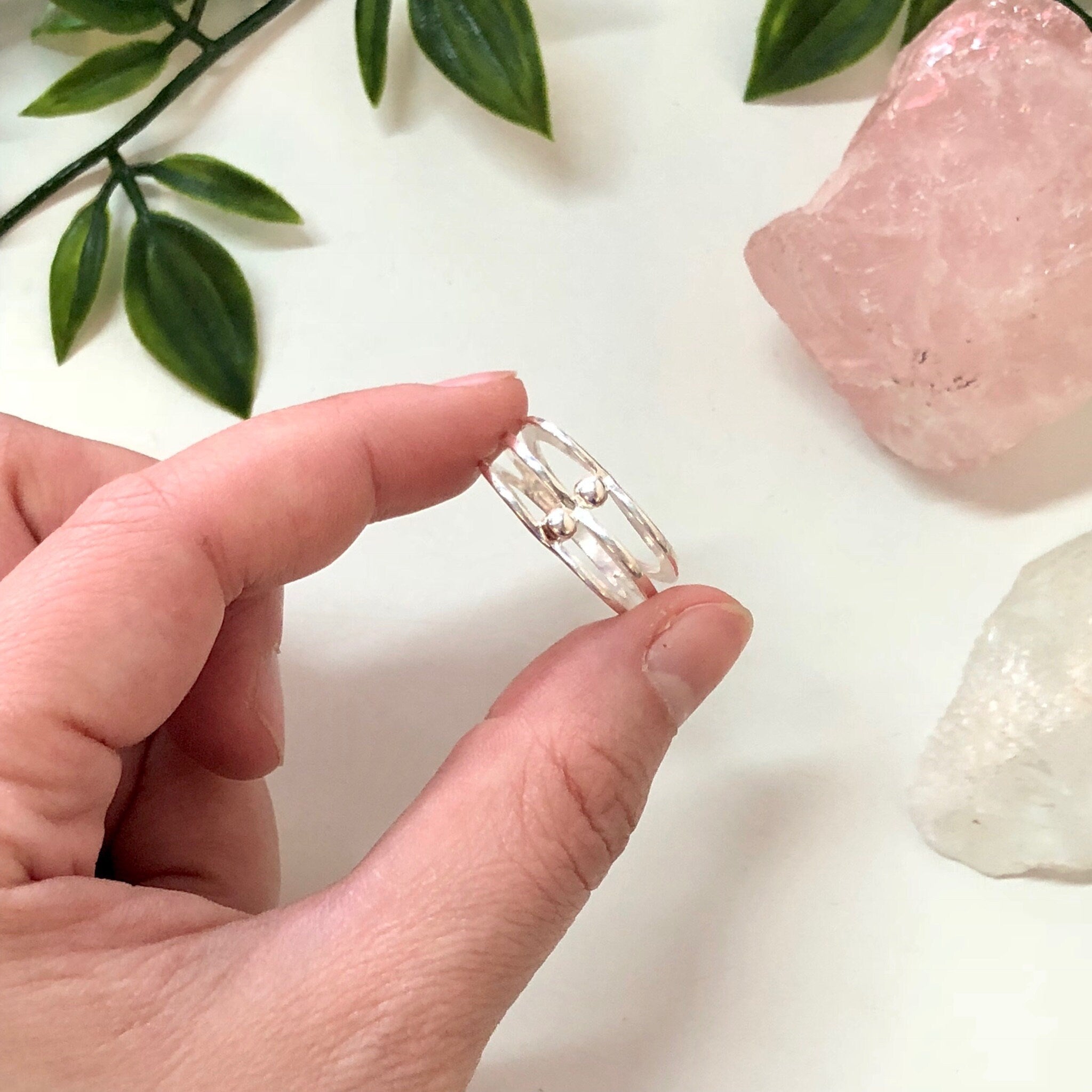 Vintage Silver Ring with Abstract Design