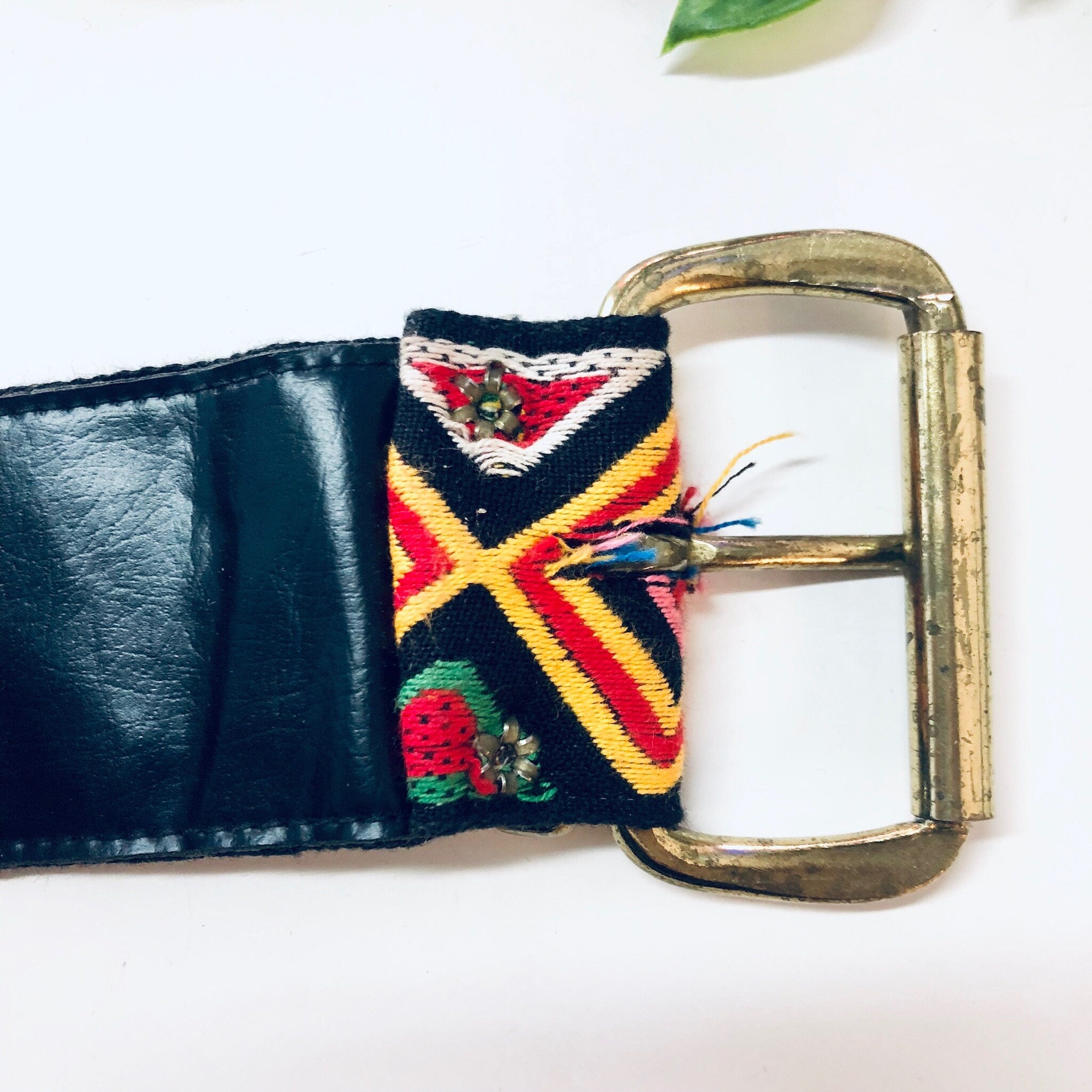 Vintage Belt, Woven Belt, Vintage Accessories, Geometric Design Belt, Colorful, Thick Belt, Wide Belt, Yellow, Black, Red, Green, Blue White