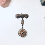 Vintage Floral Brooch, Silver Pin, Dangling Brooch, Flower Jewelry, Vintage Pin, Sterling Silver Pin, Brooch for Mom