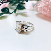 Vintage Silver Engagement Ring, Statement Ring, Faux Diamond Ring