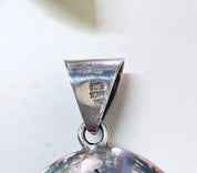 Vintage Silver Pendant, Large Pendant Necklace, Purple Gemstone Pendant