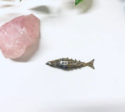 Vintage Fish Pendant, Silver Fish Jewelry, Vintage Jewelry, Vintage Necklace, Pendant Necklace, Moveable Fish Pendant, Red Eye Fish, 925